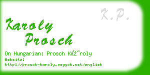 karoly prosch business card